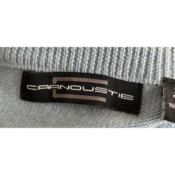 Carnoustie Blue Cable Knit Merino Wool Sleeveless Quarter-Zip Sweater Vest XL - Picture 5 of 7